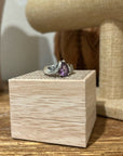925 Sterling Silver Curved Ring Amethyst Stone