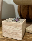 925 Sterling Silver Curved Ring Amethyst Stone