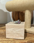 925 Sterling Silver Curved Ring Amethyst Stone