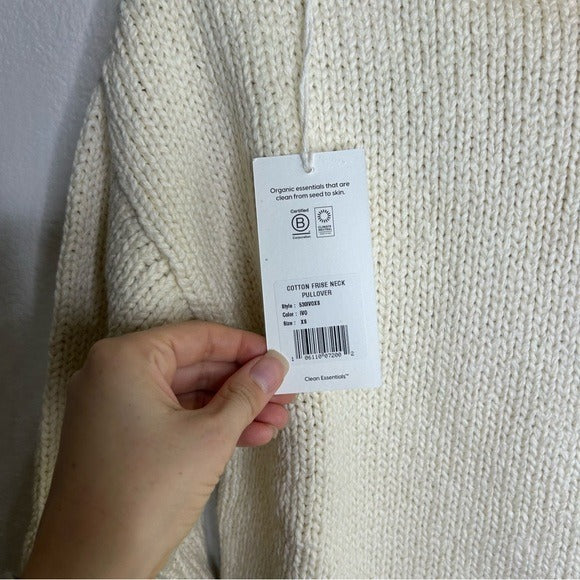 MATE The Label 100% Organic Cotton Knit Frise Neck Pullover Sweater