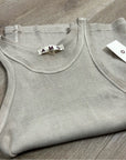 AMO 100% Cotton Ribbed Scoop Neck Tan Tank Top