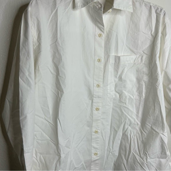 MATE The Label 100% Cotton Poplin White Button Down Shirt
