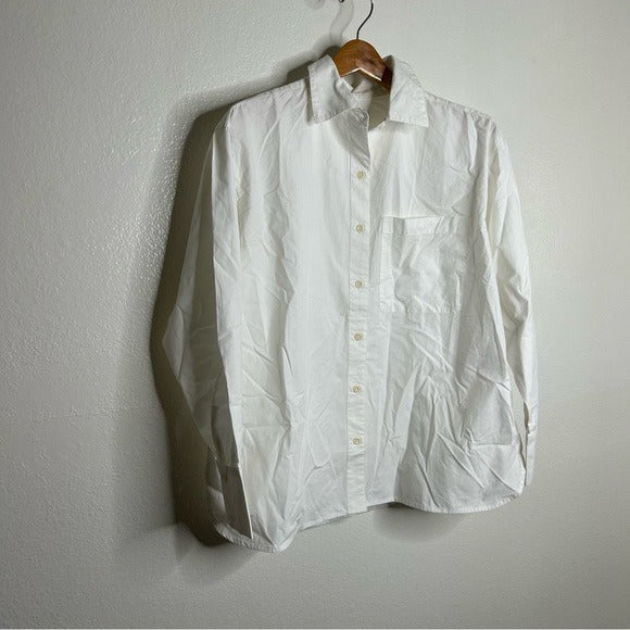MATE the Label MATE The Label 100% Cotton Poplin White Button Down Shirt - Cotton