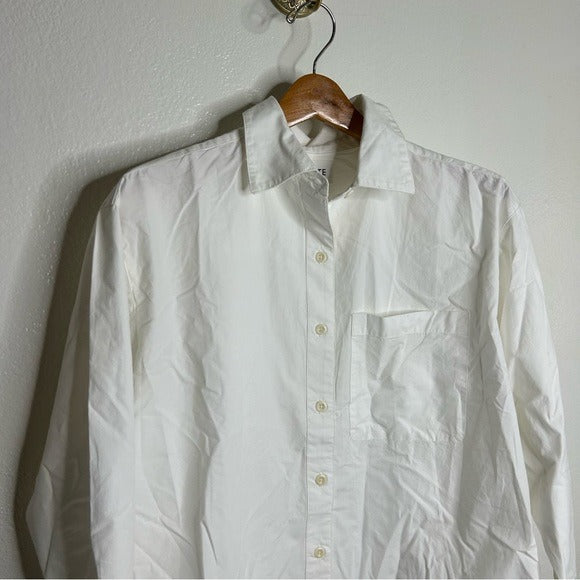 MATE the Label MATE The Label 100% Cotton Poplin White Button Down Shirt - Cotton