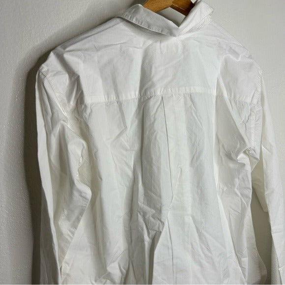 MATE the Label MATE The Label 100% Cotton Poplin White Button Down Shirt - Cotton