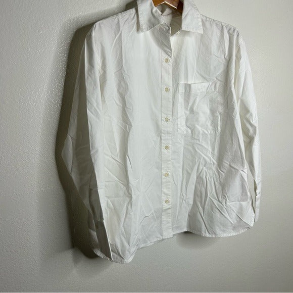 MATE the Label MATE The Label 100% Cotton Poplin White Button Down Shirt - Cotton