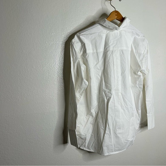 MATE the Label MATE The Label 100% Cotton Poplin White Button Down Shirt - Cotton