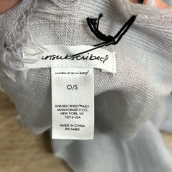 Unsubscribed 100% Cashmere Lightweight Fringe Wrap Scarf