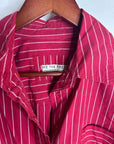 Free People 100% Cotton Hallie French Cuff Stripe Button Down Top in Red