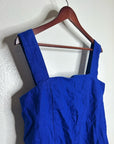 Madewell 100% Linen Curved Neck Shell Tank in  Bright Sapphire Blue