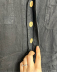 Mate The Label 100% Linen Black Utility Style Long Sleeve Jumpsuit