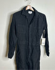 Mate The Label 100% Linen Black Utility Style Long Sleeve Jumpsuit