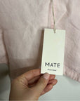 MATE The Label 100% Organic Linen Light Pink Cropped Short Sleeve Tunic Top