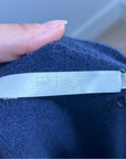 One Grey Day 100% Cashmere Navy Blue V - Neck Pullover Knit Sweater