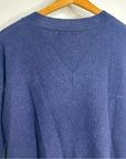 One Grey Day 100% Cashmere Navy Blue V - Neck Pullover Knit Sweater