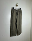 Kathy Ireland Cotton Ramie Army Green Pull on Straight Leg Drawstring Pant