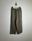 Kathy Ireland Cotton Ramie Army Green Pull on Straight Leg Drawstring Pant