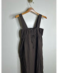 MATE the Label 100% Organic Cotton Poplin Pocket Tie Midi Dress in Java Brown