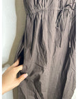 MATE the Label 100% Organic Cotton Poplin Pocket Tie Midi Dress in Java Brown