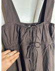 MATE the Label 100% Organic Cotton Poplin Pocket Tie Midi Dress in Java Brown