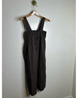 MATE the Label 100% Organic Cotton Poplin Pocket Tie Midi Dress in Java Brown
