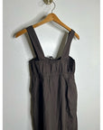 MATE the Label 100% Organic Cotton Poplin Pocket Tie Midi Dress in Java Brown