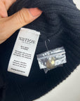 Nation LA Cotton Cashmere Ira Knit Sweater Vest Gold Button in Black