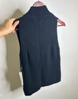 Nation LA Cotton Cashmere Ira Knit Sweater Vest Gold Button in Black
