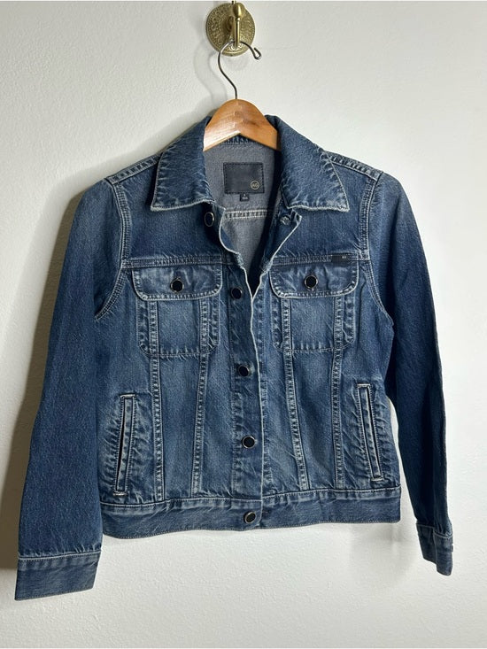 Ag Adriano Goldschmied AG Denim 100% Cotton Jean Jacket Black Buttons Oversized - Cotton, Denim