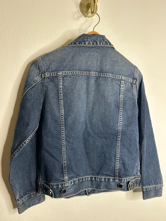 AG Denim 100% Cotton Jean Jacket Black Buttons Oversized