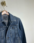 AG Denim 100% Cotton Jean Jacket Black Buttons Oversized
