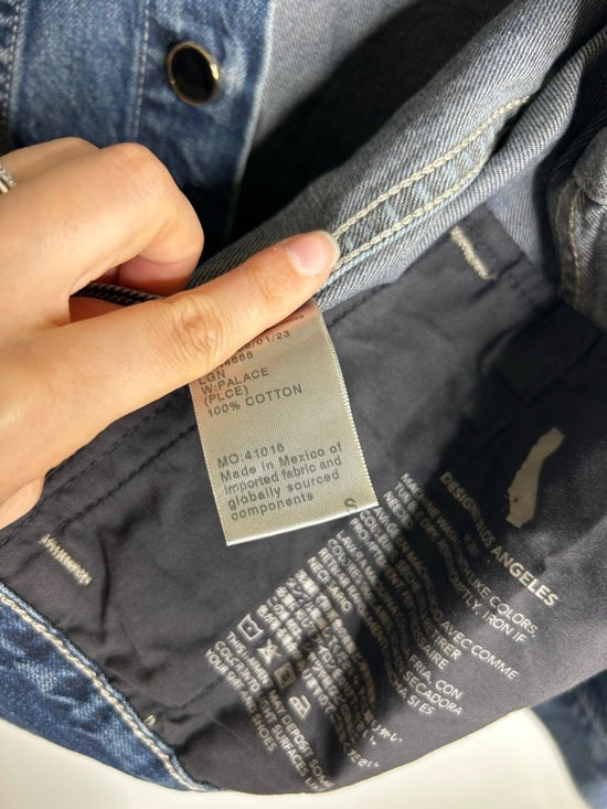 AG Denim 100% Cotton Jean Jacket Black Buttons Oversized