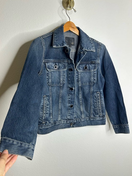 Ag Adriano Goldschmied AG Denim 100% Cotton Jean Jacket Black Buttons Oversized - Cotton, Denim