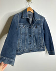 AG Denim 100% Cotton Jean Jacket Black Buttons Oversized
