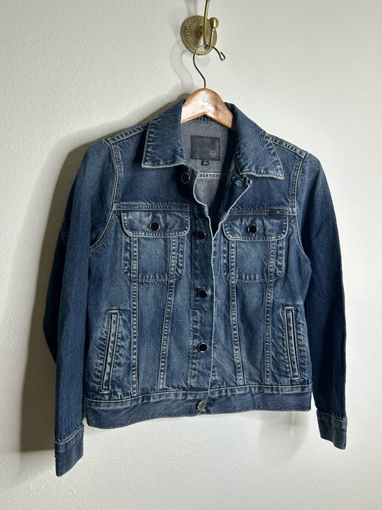 Ag Adriano Goldschmied AG Denim 100% Cotton Jean Jacket Black Buttons Oversized - Cotton, Denim