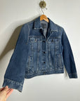 AG Denim 100% Cotton Jean Jacket Black Buttons Oversized
