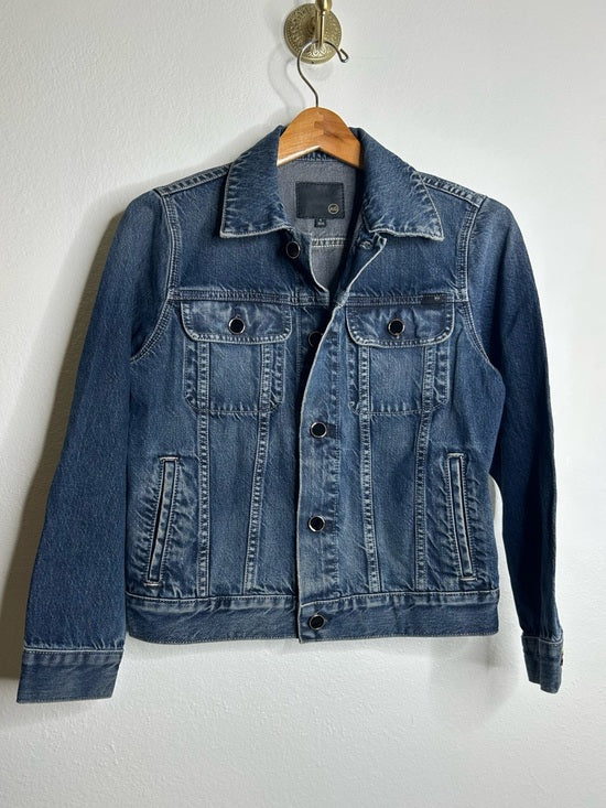 Ag Adriano Goldschmied AG Denim 100% Cotton Jean Jacket Black Buttons Oversized - Cotton, Denim