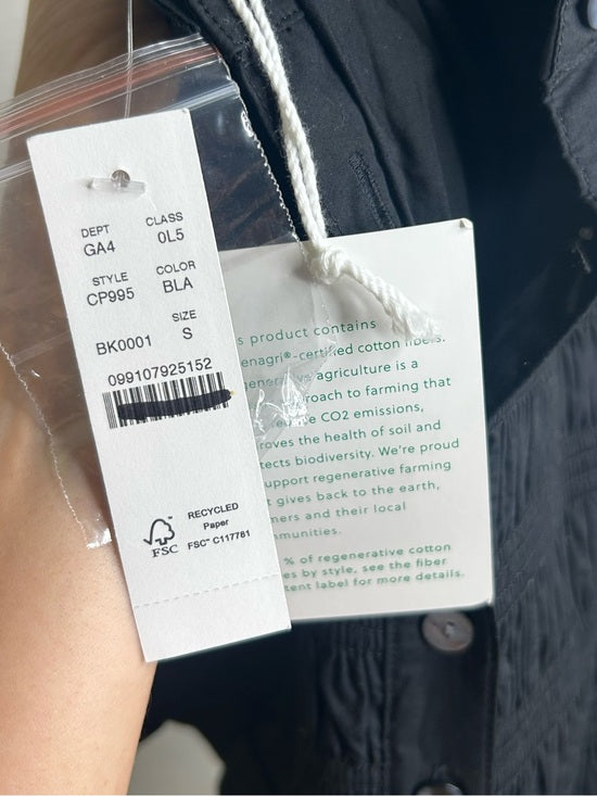 J. Crew 100% Regenerative Cotton Elsie Button Down Midi Shirt Dress in Black