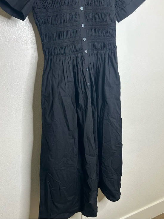 J. Crew 100% Regenerative Cotton Elsie Button Down Midi Shirt Dress in Black