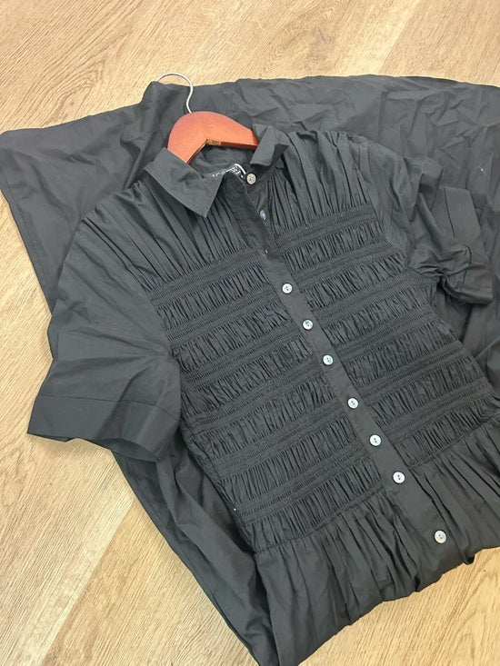 J. Crew 100% Regenerative Cotton Elsie Button Down Midi Shirt Dress in Black