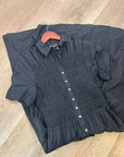 J. Crew 100% Regenerative Cotton Elsie Button Down Midi Shirt Dress in Black