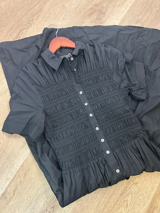 J. Crew 100% Regenerative Cotton Elsie Button Down Midi Shirt Dress in Black