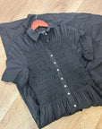 J. Crew 100% Regenerative Cotton Elsie Button Down Midi Shirt Dress in Black