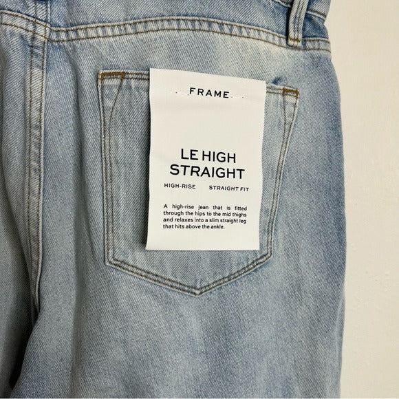 FRAME Denim 100% Cotton Le High Straight Jean in Winslow Light Wash