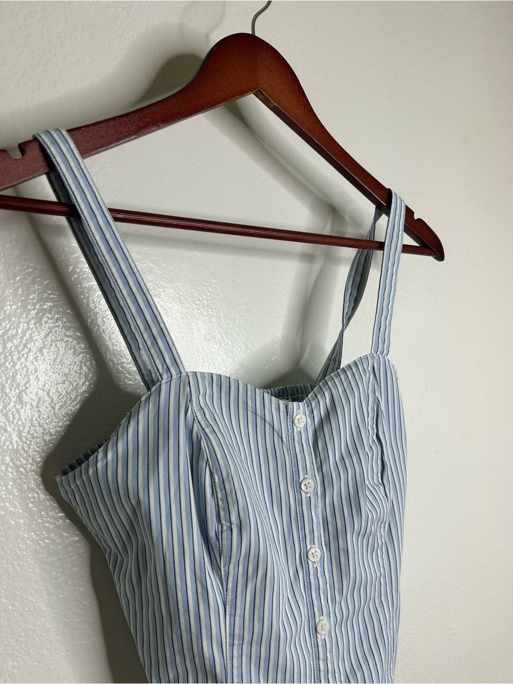 Levi's 100% Cotton Striped Button Down Corset Style Tank Top