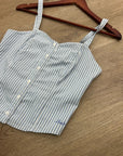 Levi's 100% Cotton Striped Button Down Corset Style Tank Top