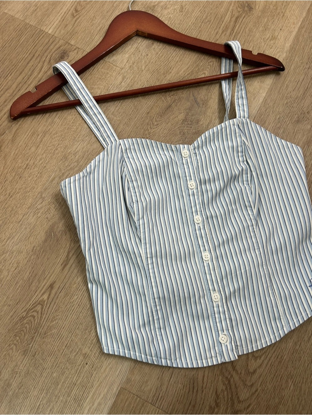 Levi&amp;#39;s Levi&amp;#39;s 100% Cotton Striped Button Down Corset Style Tank Top - Cotton