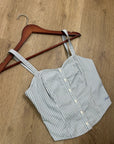 Levi's 100% Cotton Striped Button Down Corset Style Tank Top