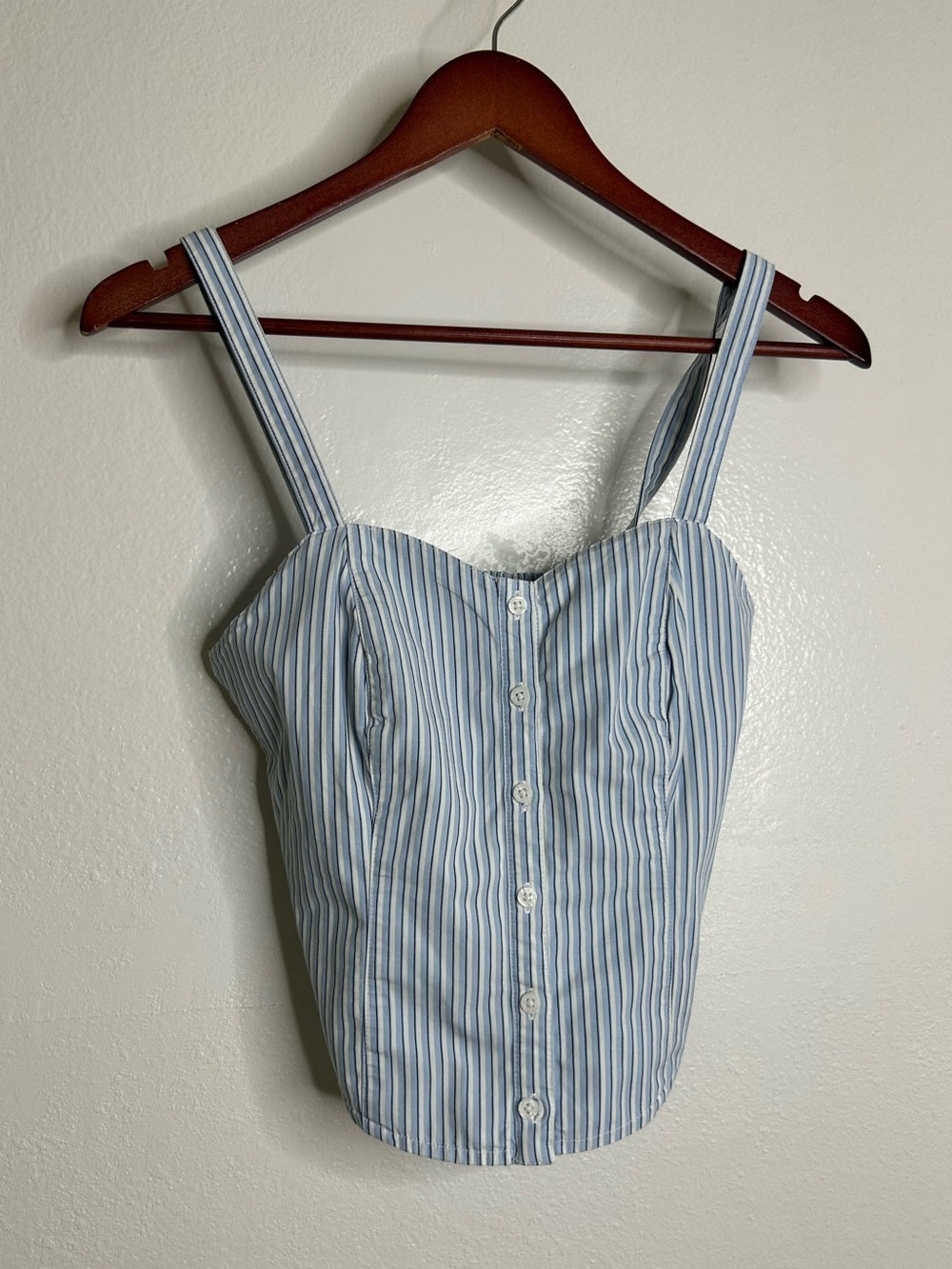 Levi's 100% Cotton Striped Button Down Corset Style Tank Top