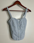 Levi's 100% Cotton Striped Button Down Corset Style Tank Top